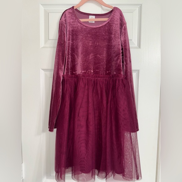 Wonder Nation Girls Long Sleeves Velour Tutu Dress - Picture 2 of 10